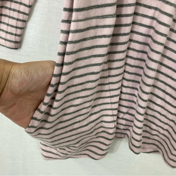 New Chico's Light Pink Striped Knit Open Front Cardigan size Large/2 - Picture 5 of 10
